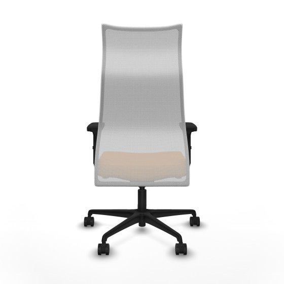 Albacete malla sincro malla blanca similpiel naranja brazos 2D base nailon ruedas 65 mm nailon
