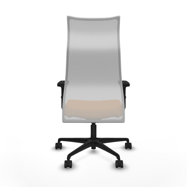 Albacete malla sincro malla blanca similpiel naranja brazos 2D base nailon ruedas 65 mm nailon