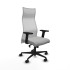 Albacete malla sincro malla blanca similpiel gris claro brazos 2D base nailon ruedas 65 mm nailon