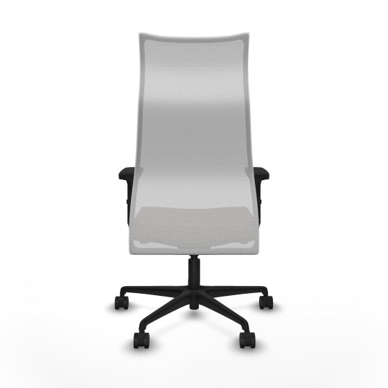 Albacete malla sincro malla blanca similpiel marrón oscuro brazos 2D base nailon ruedas 65 mm nailon