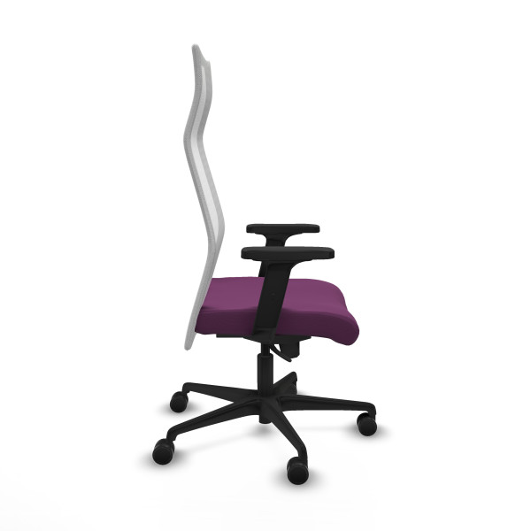 Albacete malla sincro malla blanca similpiel morado brazos 2D base nailon ruedas 65 mm nailon