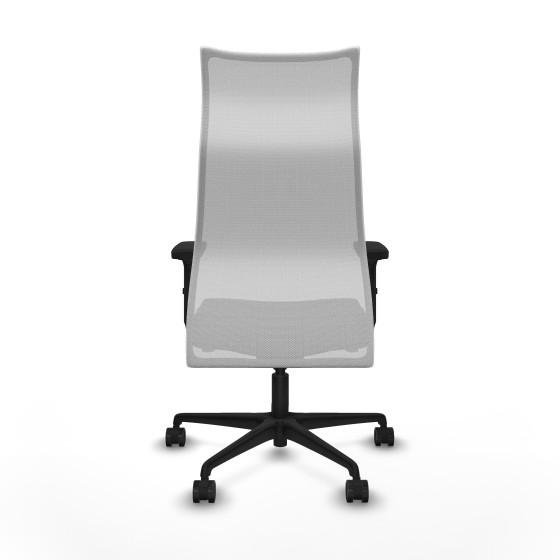 Albacete malla sincro malla blanca similpiel negro brazos 2D base nailon ruedas 65 mm nailon