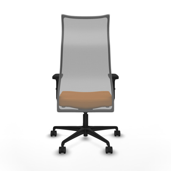 Albacete malla sincro malla gris similpiel naranja brazos 2D base nailon ruedas 65 mm nailon