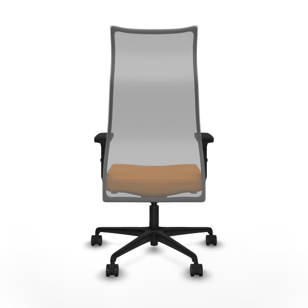 Albacete malla sincro malla gris similpiel naranja brazos 2D base nailon ruedas 65 mm nailon