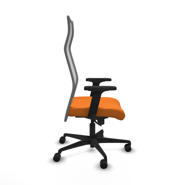 Albacete malla sincro malla gris similpiel naranja brazos 2D base nailon ruedas 65 mm nailon