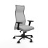 Albacete malla sincro malla gris similpiel gris claro brazos 2D base nailon ruedas 65 mm nailon