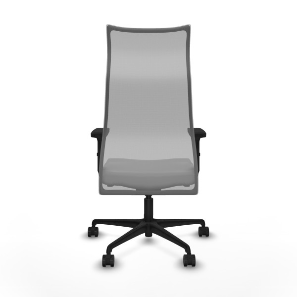 Albacete malla sincro malla gris similpiel gris claro brazos 2D base nailon ruedas 65 mm nailon