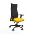 Albacete malla sincro malla negra similpiel amarillo brazos 2D base nailon ruedas 65 mm nailon