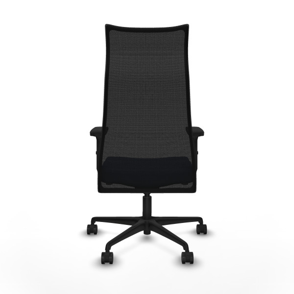Albacete malla sincro malla negra similpiel azul marino brazos 2D base nailon ruedas 65 mm nailon