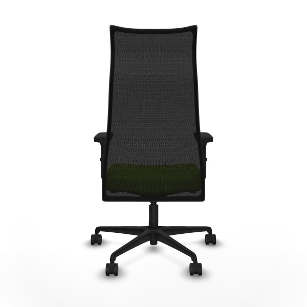 Albacete malla sincro malla negra similpiel pistacho brazos 2D base nailon ruedas 65 mm nailon