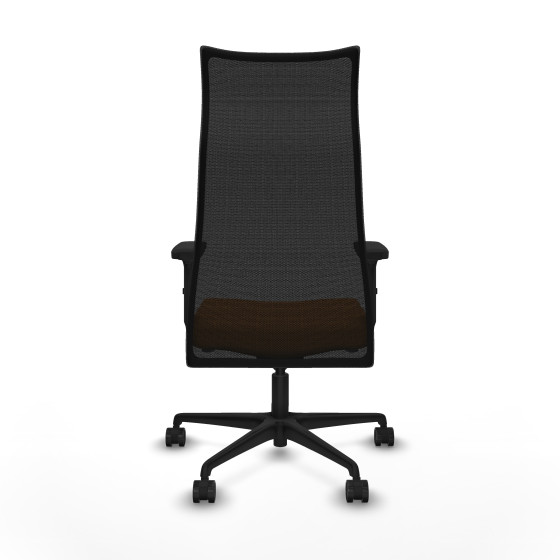 Albacete malla sincro malla negra similpiel naranja brazos 2D base nailon ruedas 65 mm nailon
