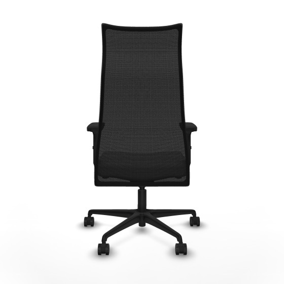 Albacete malla sincro malla negra similpiel gris claro brazos 2D base nailon ruedas 65 mm nailon
