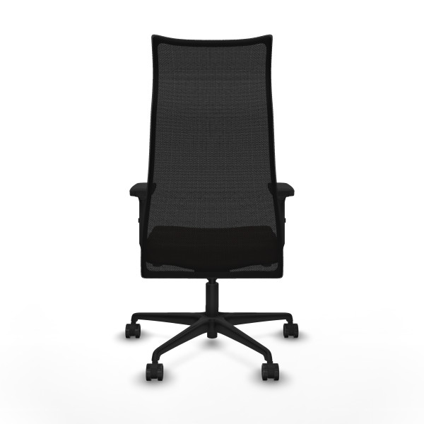 Albacete malla sincro malla negra similpiel marrón oscuro brazos 2D base nailon ruedas 65 mm nailon