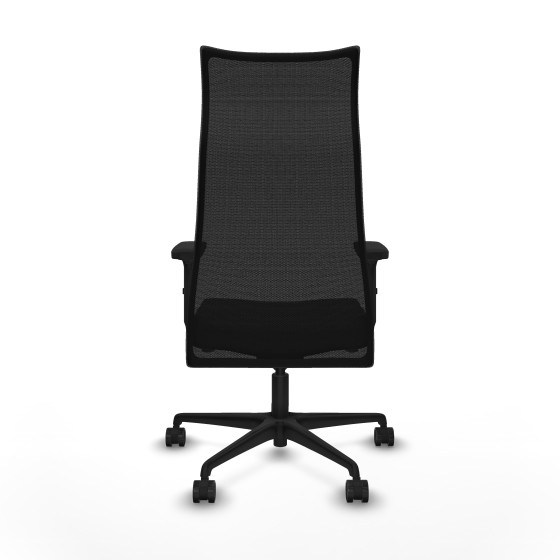 Albacete malla sincro malla negra similpiel gris oscuro brazos 2D base nailon ruedas 65 mm nailon