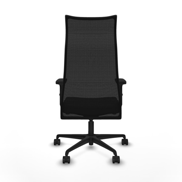Albacete malla sincro malla negra similpiel gris oscuro brazos 2D base nailon ruedas 65 mm nailon