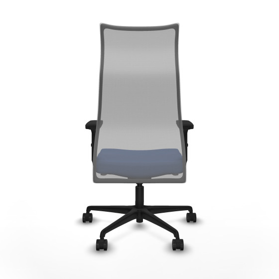 Albacete malla sincro malla gris bali azul marino brazos 2D base nailon ruedas 65 mm nailon