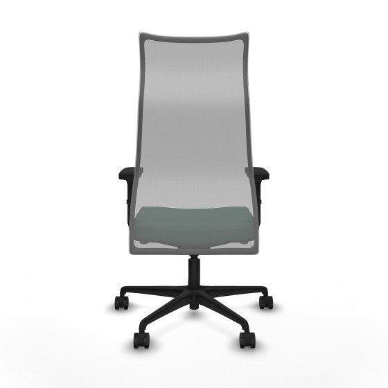 Albacete malla sincro malla gris bali verde botella brazos 2D base nailon ruedas 65 mm nailon