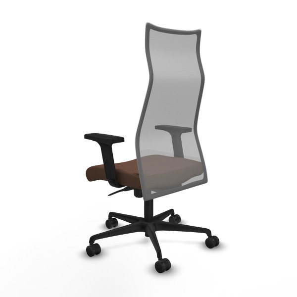 Albacete malla sincro malla gris bali marrón oscuro brazos 2D base nailon ruedas 65 mm nailon