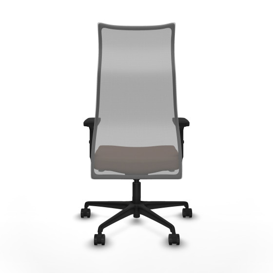 Albacete malla sincro malla gris bali marrón oscuro brazos 2D base nailon ruedas 65 mm nailon