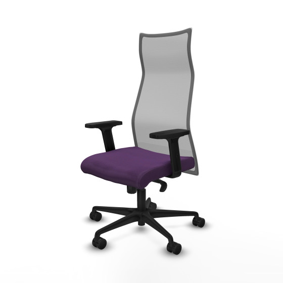 Albacete malla sincro malla gris bali morado brazos 2D base nailon ruedas 65 mm nailon