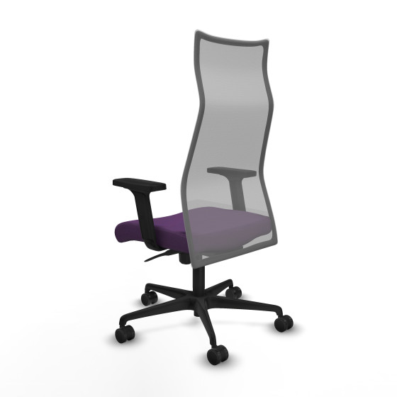 Albacete malla sincro malla gris bali morado brazos 2D base nailon ruedas 65 mm nailon