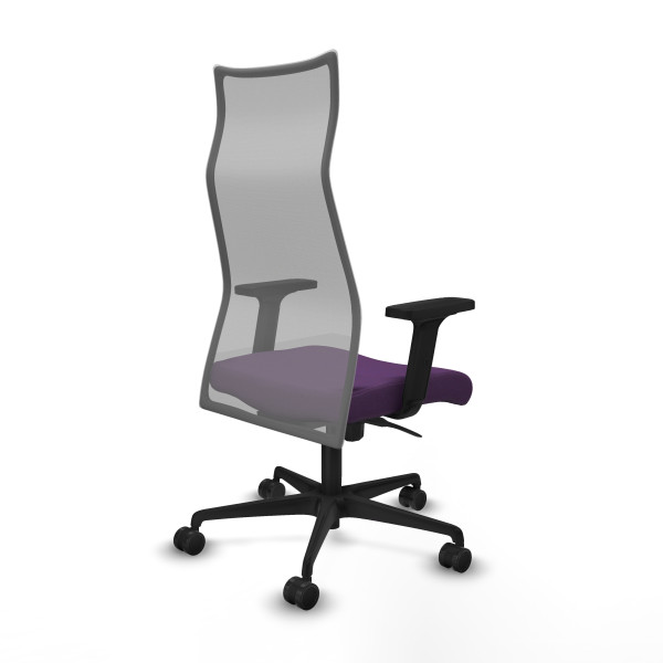 Albacete malla sincro malla gris bali morado brazos 2D base nailon ruedas 65 mm nailon