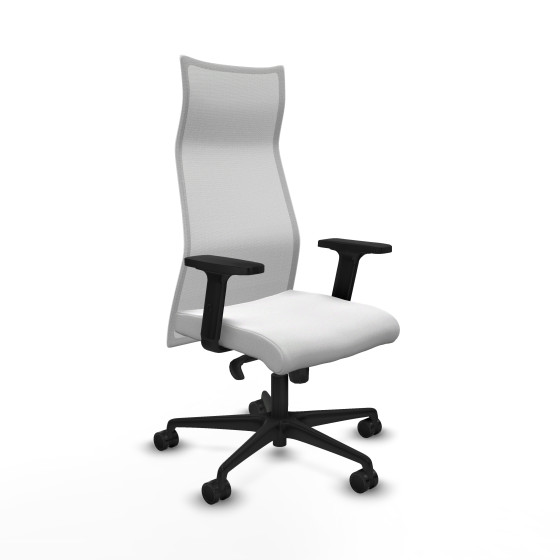 Albacete malla sincro malla blanca bali blanco brazos 2D base nailon ruedas 65 mm nailon