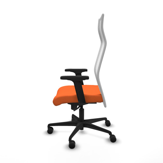 Albacete malla sincro malla blanca bali naranja brazos 2D base nailon ruedas 65 mm nailon