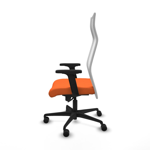 Albacete malla sincro malla blanca bali naranja brazos 2D base nailon ruedas 65 mm nailon