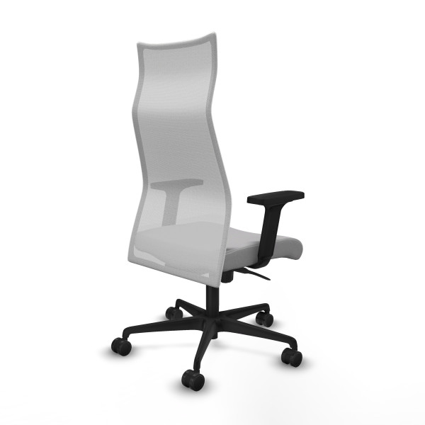 Albacete malla sincro malla blanca bali gris claro brazos 2D base nailon ruedas 65 mm nailon