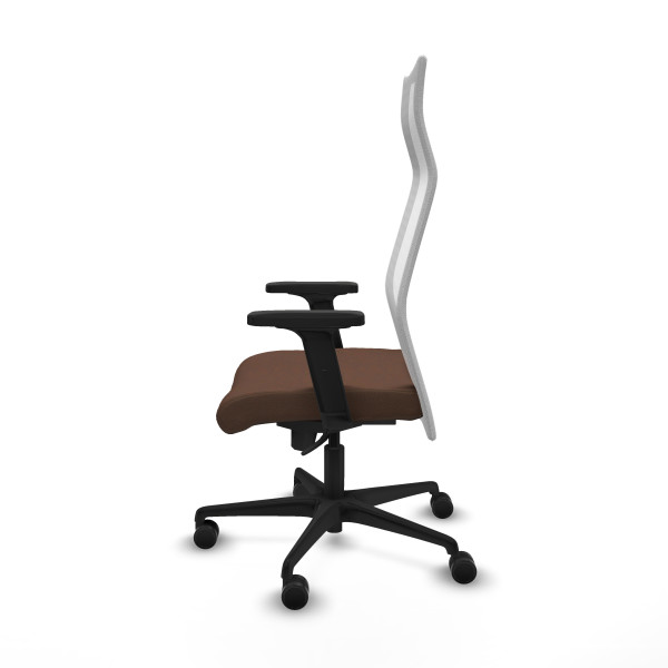 Albacete malla sincro malla blanca bali marrón oscuro brazos 2D base nailon ruedas 65 mm nailon