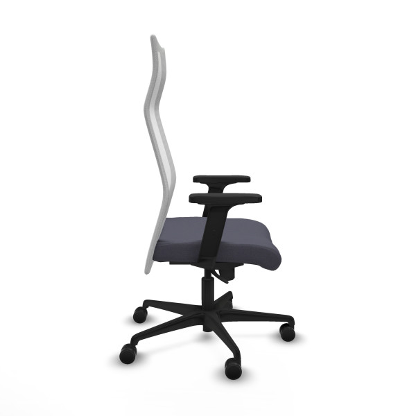 Albacete malla sincro malla blanca bali gris oscuro brazos 2D base nailon ruedas 65 mm nailon