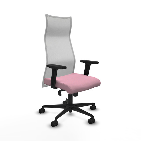 Albacete malla sincro malla blanca bali rosa brazos 2D base nailon ruedas 65 mm nailon