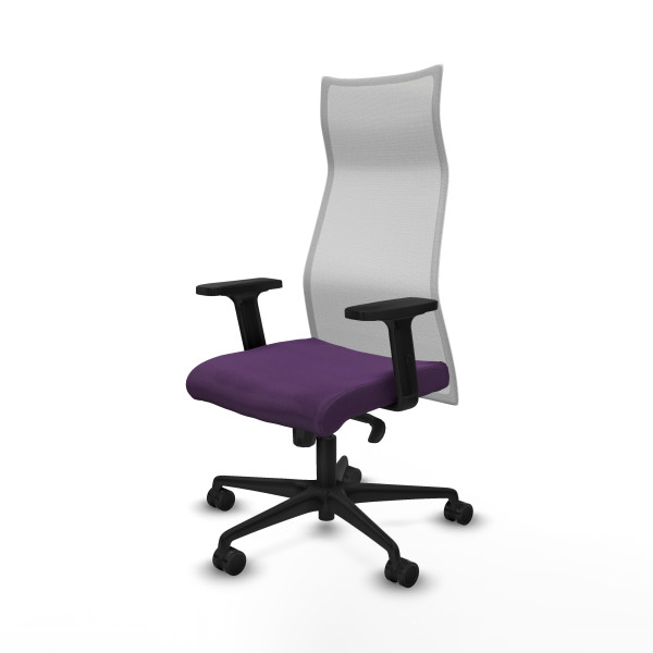 Albacete malla sincro malla blanca bali morado brazos 2D base nailon ruedas 65 mm nailon