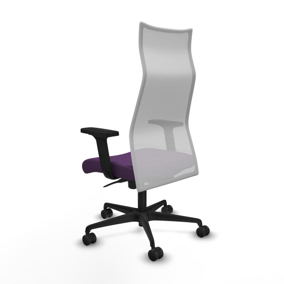 Albacete malla sincro malla blanca bali morado brazos 2D base nailon ruedas 65 mm nailon