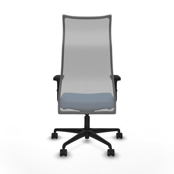 Albacete malla sincro malla gris bali azul cielo brazos 2D base nailon ruedas 65 mm nailon