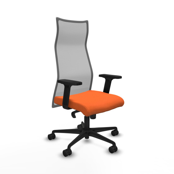 Albacete malla sincro malla gris bali naranja brazos 2D base nailon ruedas 65 mm nailon