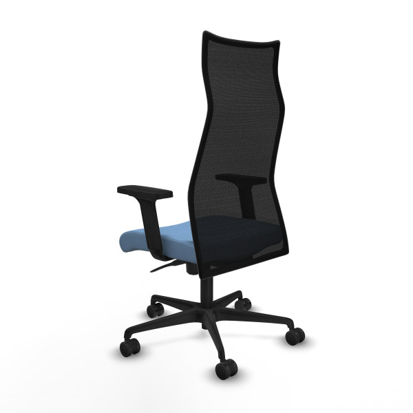 Albacete malla sincro malla negra bali azul cielo brazos 2D base nailon ruedas 65 mm nailon