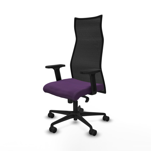 Albacete malla sincro malla negra bali morado brazos 2D base nailon ruedas 65 mm nailon