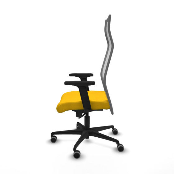 Albacete malla sincro malla gris bali amarillo brazos 2D base nailon ruedas 65mm engomadas