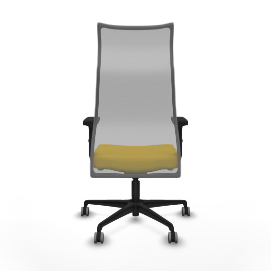 Albacete malla sincro malla gris bali amarillo brazos 2D base nailon ruedas 65mm engomadas