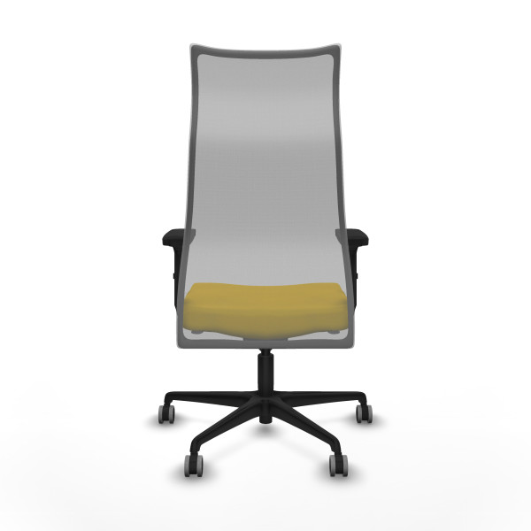 Albacete malla sincro malla gris bali amarillo brazos 2D base nailon ruedas 65mm engomadas