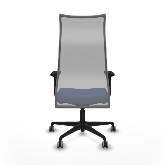 Albacete malla sincro malla gris bali azul marino brazos 2D base nailon ruedas 65mm engomadas