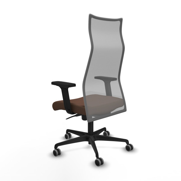 Albacete malla sincro malla gris bali marrón oscuro brazos 2D base nailon ruedas 65mm engomadas