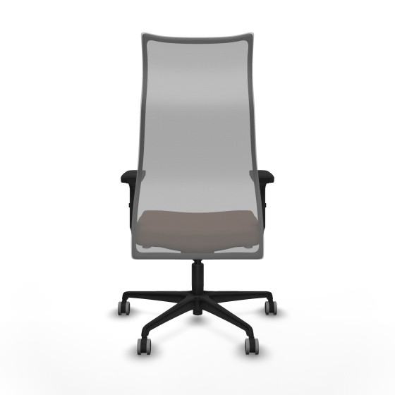 Albacete malla sincro malla gris bali marrón oscuro brazos 2D base nailon ruedas 65mm engomadas