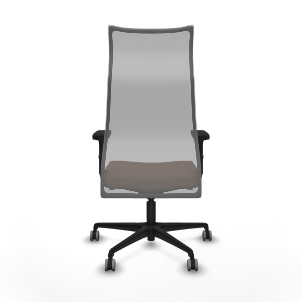 Albacete malla sincro malla gris bali marrón oscuro brazos 2D base nailon ruedas 65mm engomadas