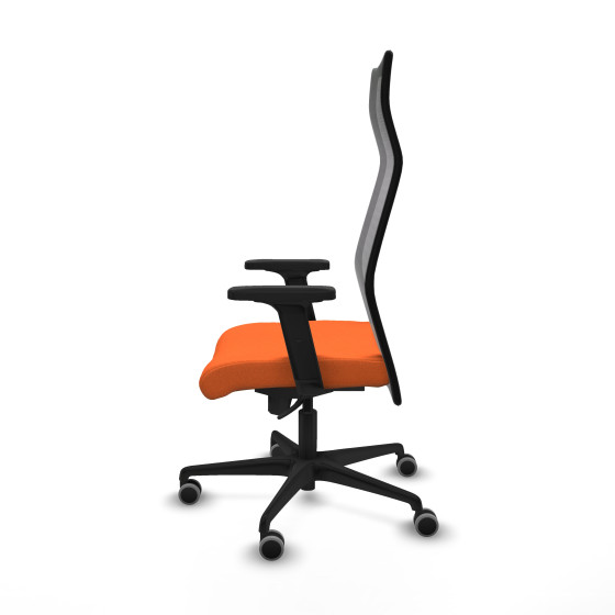 Albacete malla sincro malla negra bali naranja brazos 2D base nailon ruedas 65mm engomadas