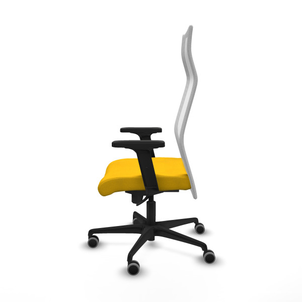 Albacete malla sincro malla blanca bali amarillo brazos 2D base nailon ruedas 65mm engomadas