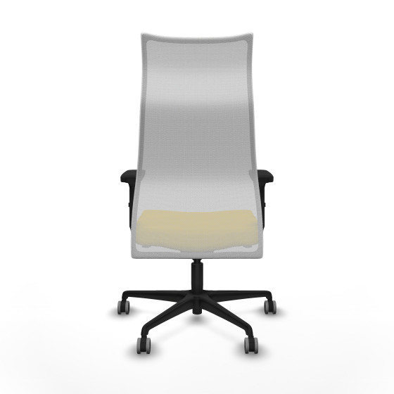 Albacete malla sincro malla blanca bali amarillo brazos 2D base nailon ruedas 65mm engomadas