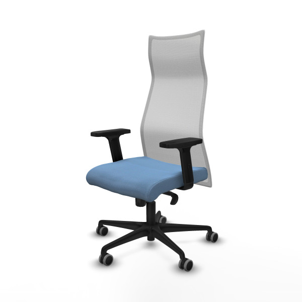 Albacete malla sincro malla blanca bali azul cielo brazos 2D base nailon ruedas 65mm engomadas